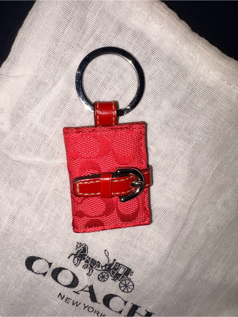 Coach Photo Book Y2K Red Signature Picture Frame Bag Charm Keychain - Picture 4 of 12